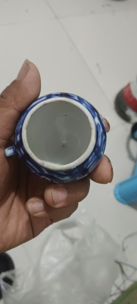 古玩陶瓷青花鳥食罐真品鑒賞圖