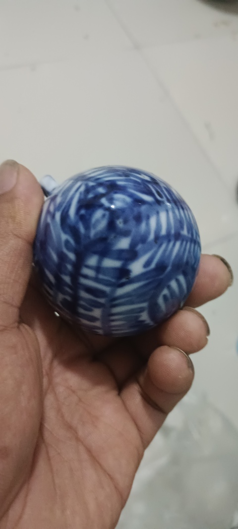 古玩陶瓷青花鳥食罐真品鑒賞圖