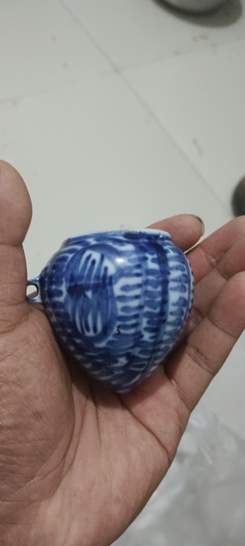 古玩陶瓷青花鳥食罐真品鑒賞圖