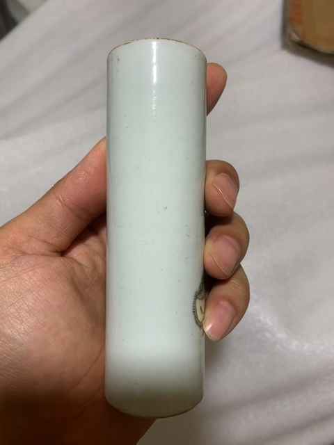 古玩陶瓷粉彩人物香筒真品鑒賞圖
