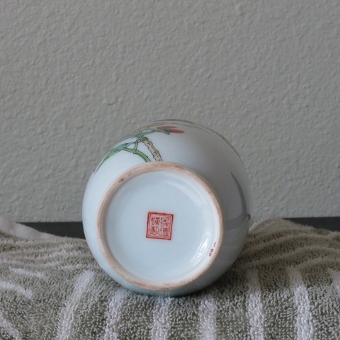 古玩陶瓷創(chuàng)匯 粉彩花鳥紋棒槌瓶真品鑒賞圖