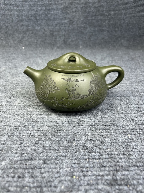 古玩雜項綠泥紫砂壺真品鑒賞圖