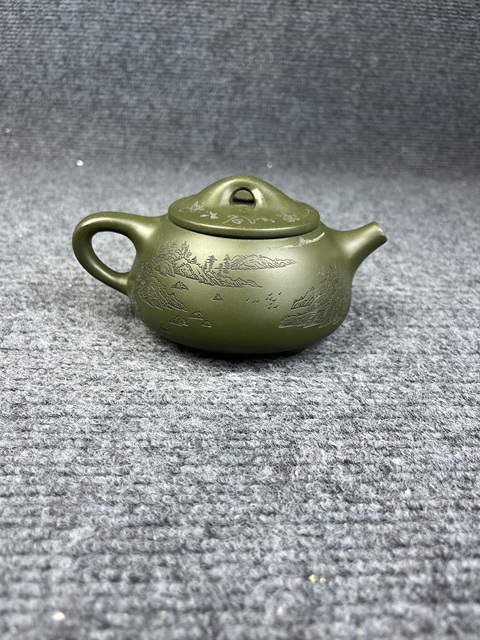 古玩雜項綠泥紫砂壺真品鑒賞圖