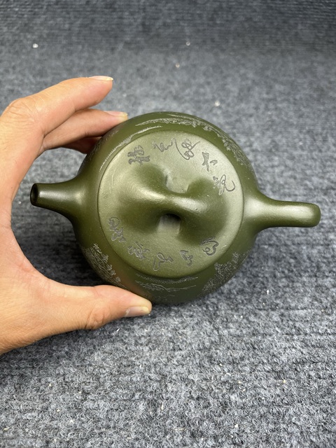 古玩雜項綠泥紫砂壺真品鑒賞圖