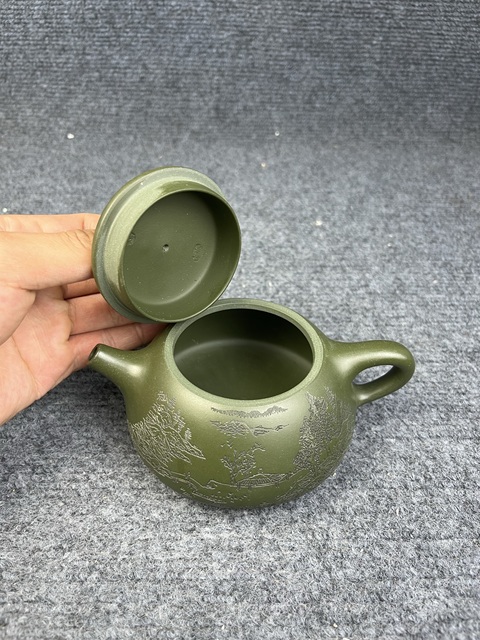 古玩雜項綠泥紫砂壺真品鑒賞圖
