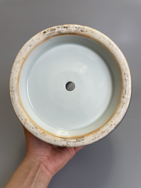 古玩陶瓷清中期 藍上藍洞石雙鳳牡丹紋大賞瓶(無款官)真品鑒賞圖