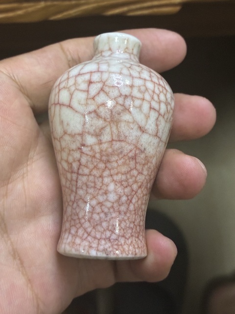 古玩陶瓷哥釉小梅瓶真品鑒賞圖