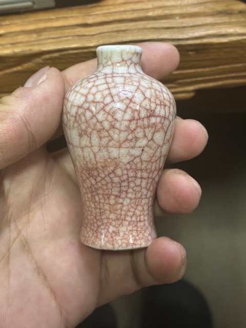 古玩陶瓷哥釉小梅瓶真品鑒賞圖