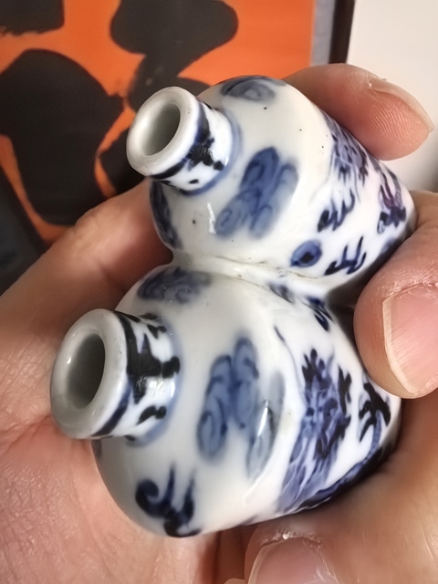 古玩陶瓷清光緒 青花龍紋鼻煙壺真品鑒賞圖