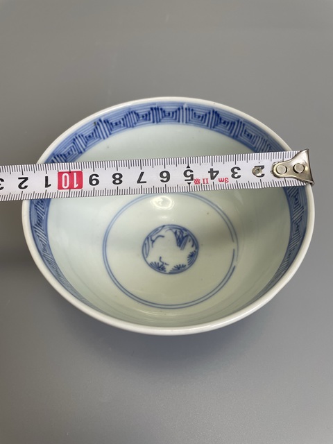 古玩陶瓷清早期 青花福在眼前花卉紋茶碗拍賣，當前價格230元