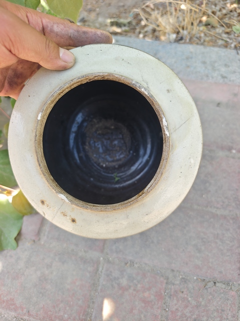 古玩陶瓷磁州窯白底褐彩罐真品鑒賞圖