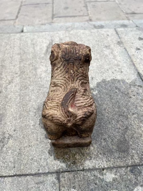 古玩雜項白石獅子真品鑒賞圖
