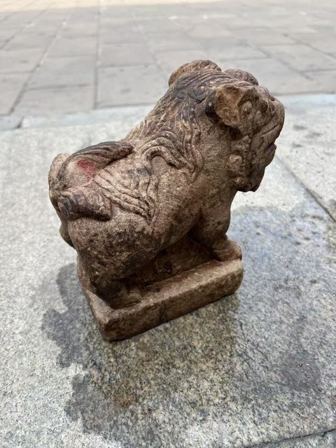 古玩雜項白石獅子真品鑒賞圖