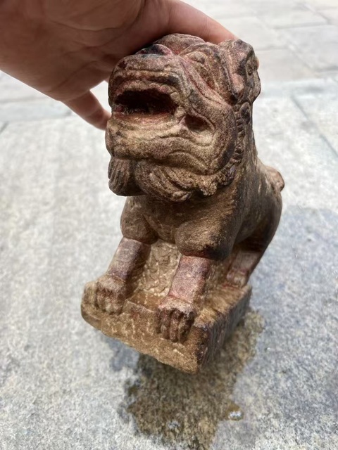 古玩雜項白石獅子真品鑒賞圖