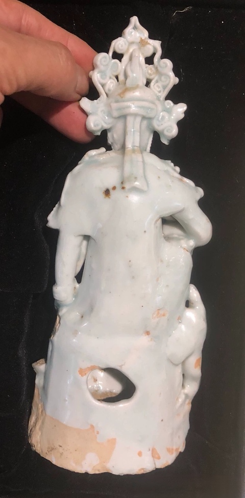 古玩陶瓷青白釉造像，注意品相真品鑒賞圖