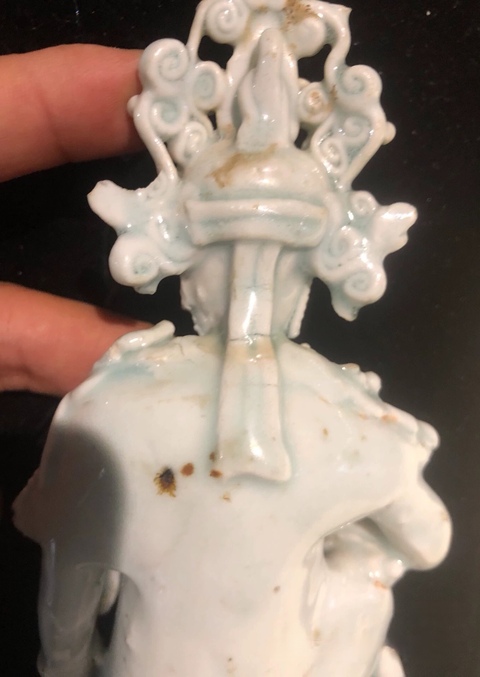 古玩陶瓷青白釉造像，注意品相真品鑒賞圖