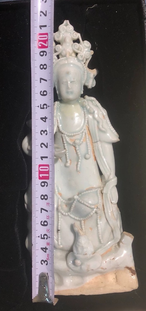 古玩陶瓷青白釉造像，注意品相真品鑒賞圖
