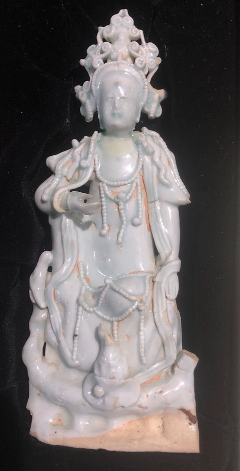 古玩陶瓷青白釉造像，注意品相真品鑒賞圖
