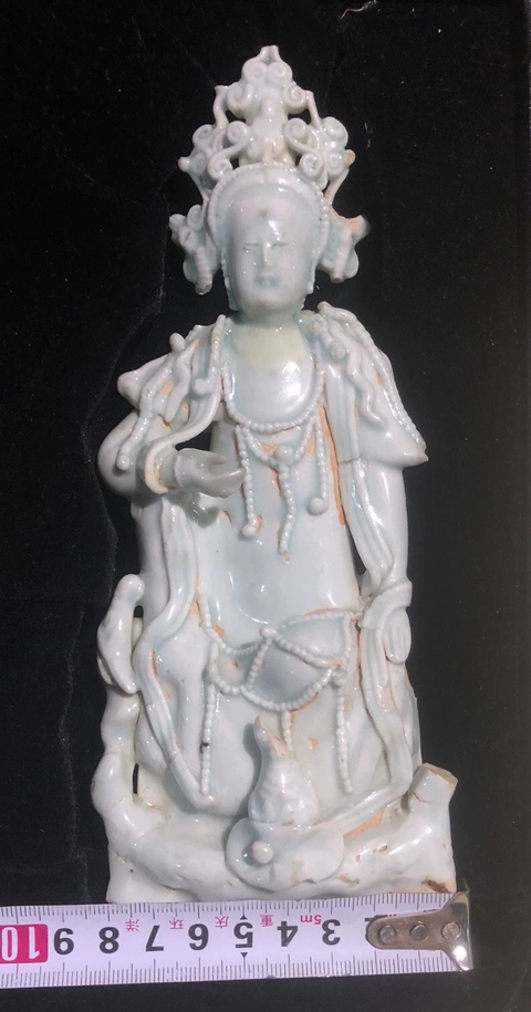 古玩陶瓷青白釉造像，注意品相真品鑒賞圖