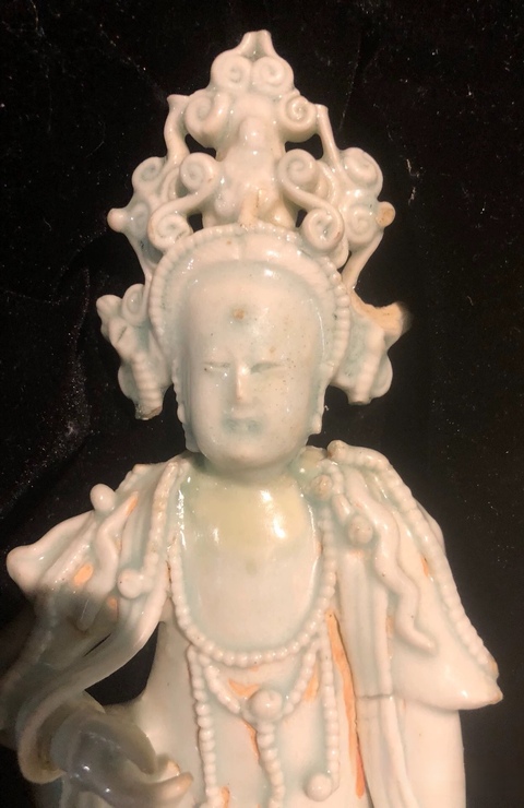 古玩陶瓷青白釉造像，注意品相真品鑒賞圖