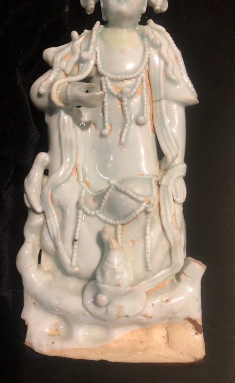 古玩陶瓷青白釉造像，注意品相真品鑒賞圖