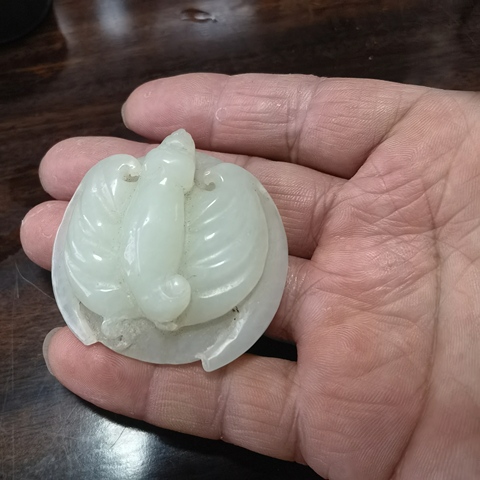 古玩玉器和田玉雕“福在眼前”掛墜真品鑒賞圖