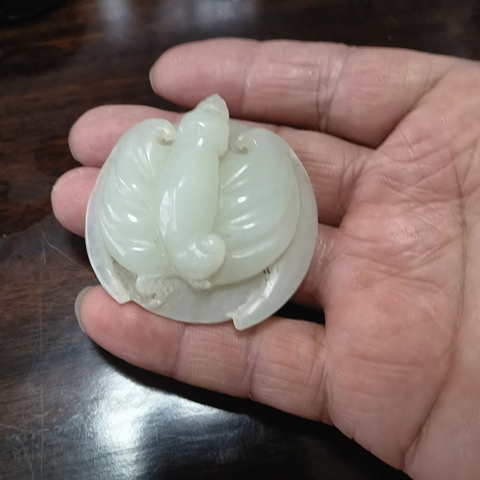 古玩玉器和田玉雕“福在眼前”掛墜真品鑒賞圖