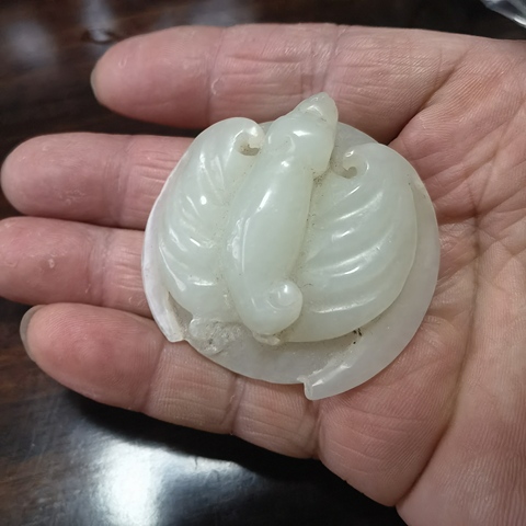 古玩玉器和田玉雕“福在眼前”掛墜真品鑒賞圖