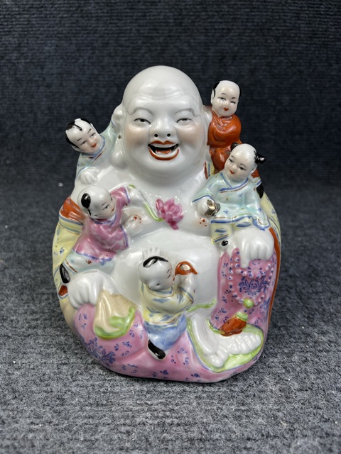 古玩陶瓷粉彩五子佛真品鑒賞圖