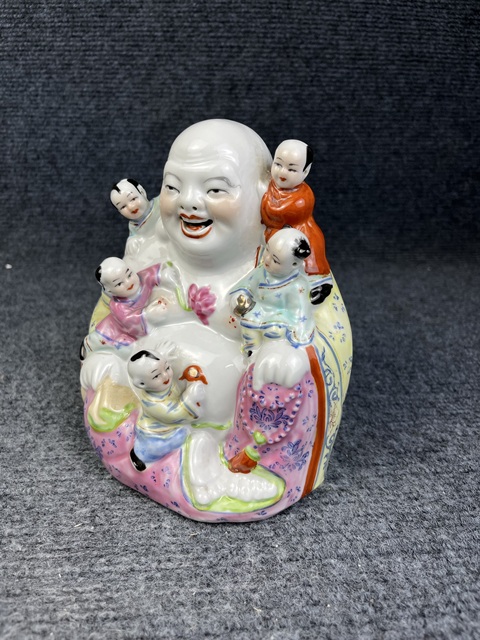 古玩陶瓷粉彩五子佛真品鑒賞圖