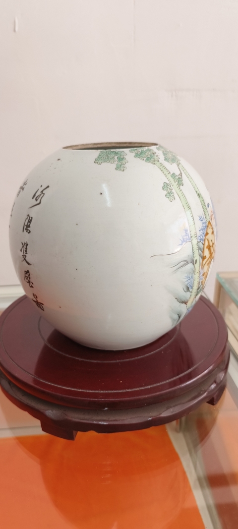古玩陶瓷人物紋西瓜罐真品鑒賞圖