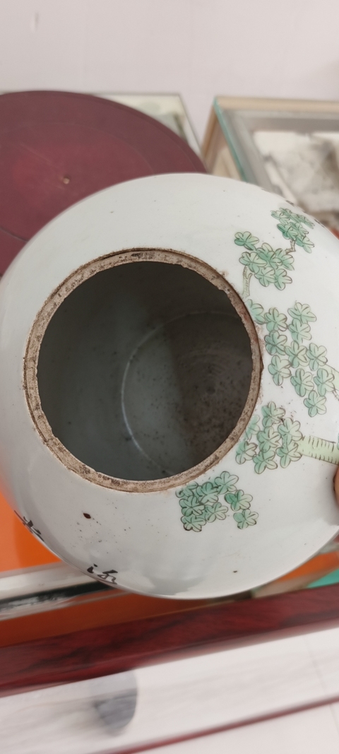 古玩陶瓷人物紋西瓜罐真品鑒賞圖