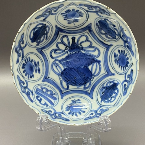 古玩陶瓷明萬歷葫蘆紋青花盤拍賣,當前價格1760元