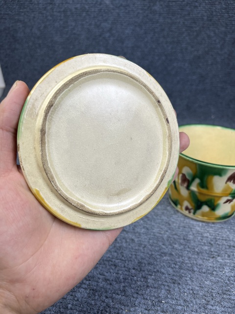 古玩陶瓷虎皮三彩蓋缸真品鑒賞圖