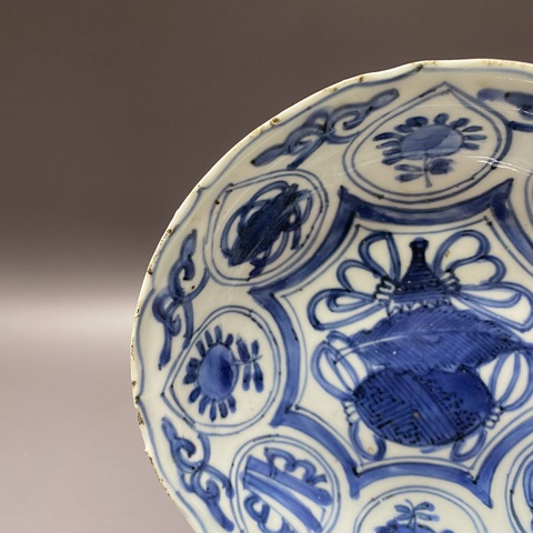古玩陶瓷明萬歷葫蘆紋青花盤拍賣,當前價格1760元