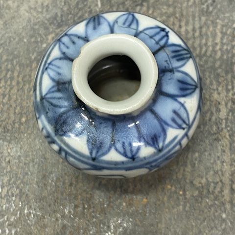 古玩陶瓷鹿紋青花水盂真品鑒賞圖