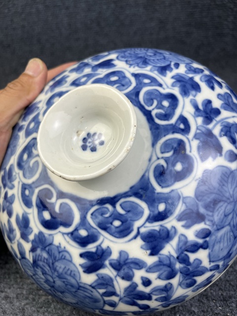 古玩陶瓷外花卉紋內五福捧壽紋調色蓋盒真品鑒賞圖