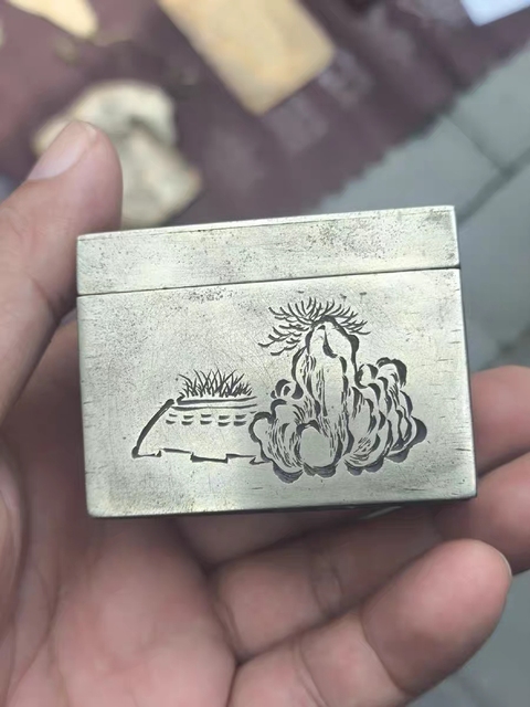 古玩銅器晚清民國銅盒真品鑒賞圖