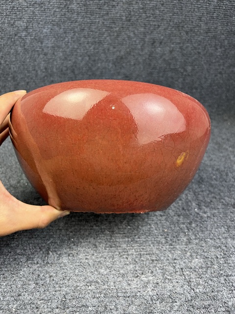 古玩陶瓷紅釉香爐真品鑒賞圖