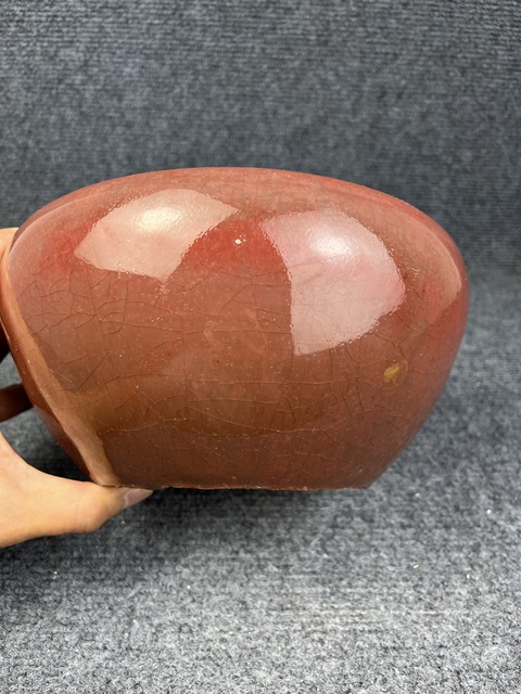 古玩陶瓷紅釉香爐真品鑒賞圖