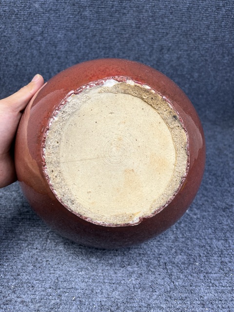 古玩陶瓷紅釉香爐真品鑒賞圖
