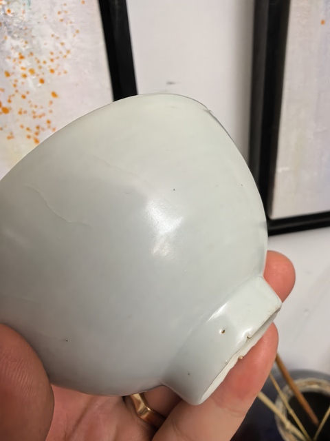 古玩陶瓷晚明白釉茶碗真品鑒賞圖