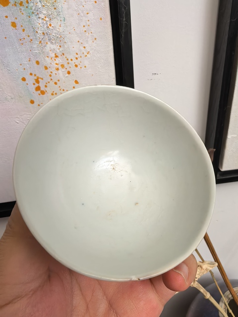 古玩陶瓷晚明白釉茶碗真品鑒賞圖