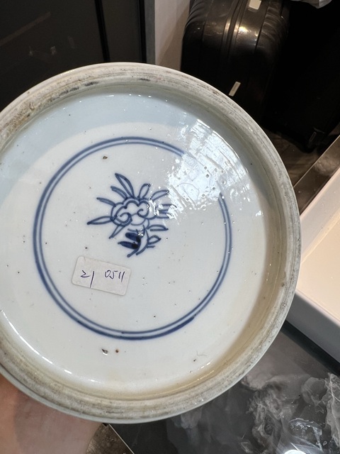 古玩陶瓷山水花卉紋青花花觚真品鑒賞圖