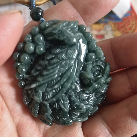 古玩玉器翡翠雕“鳳凰牌”真品鑒賞圖