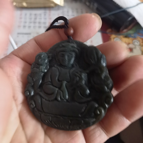 古玩玉器和田玉雕“觀音牌”真品鑒賞圖