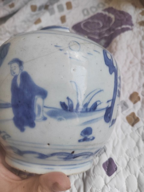 古玩陶瓷青花高士圖罐真品鑒賞圖