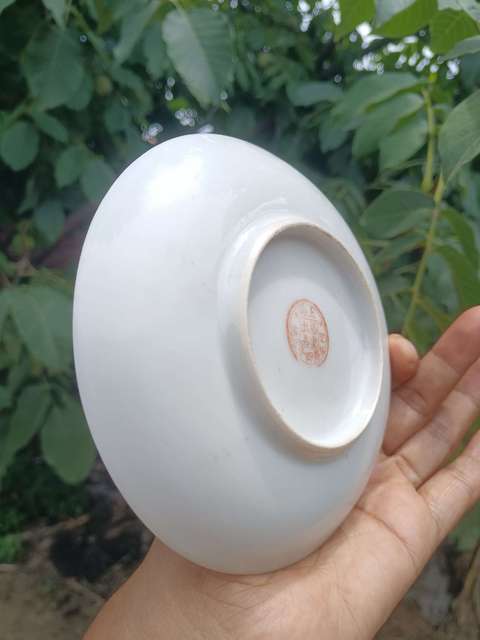 古玩陶瓷民國時期~軋道胭脂紅釉龍紋盤拍賣,當前價格0元