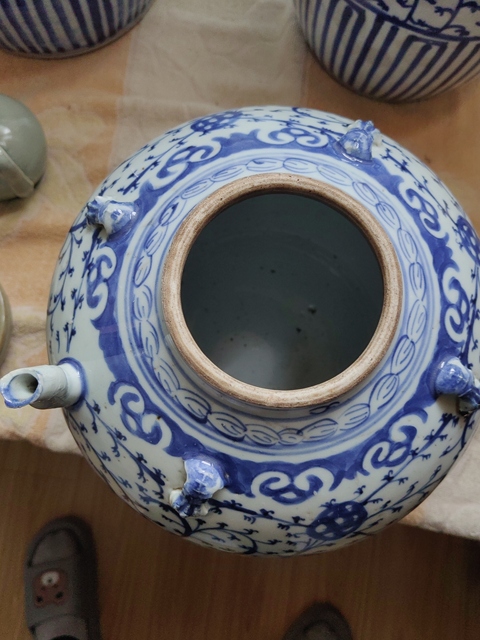 古玩陶瓷青花四系壺真品鑒賞圖