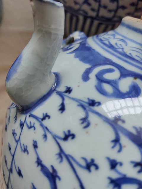 古玩陶瓷青花四系壺真品鑒賞圖